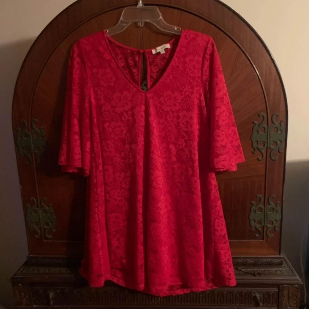Red Francesca’s Lace Dress - Picture 1 of 3